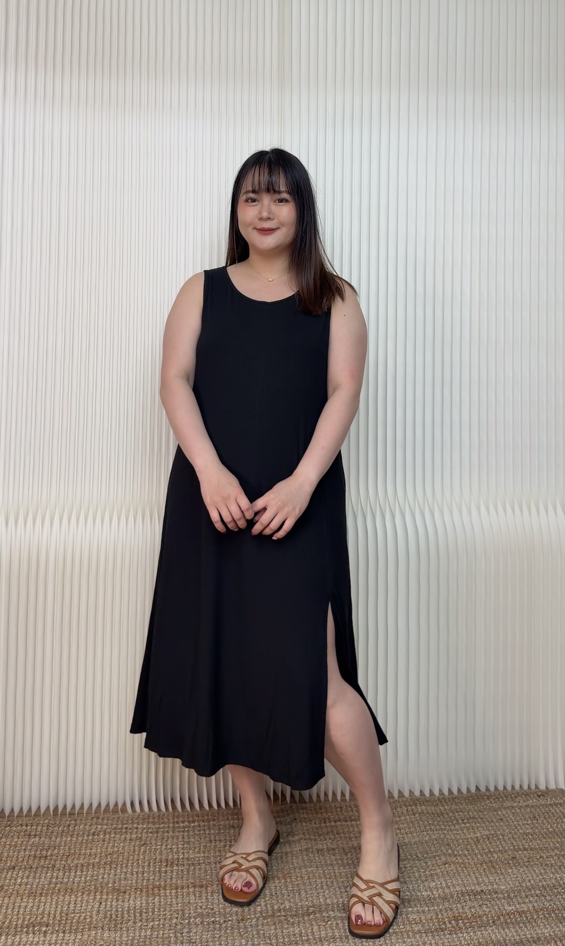 218.慵懶舒服的坑條背心洋裝