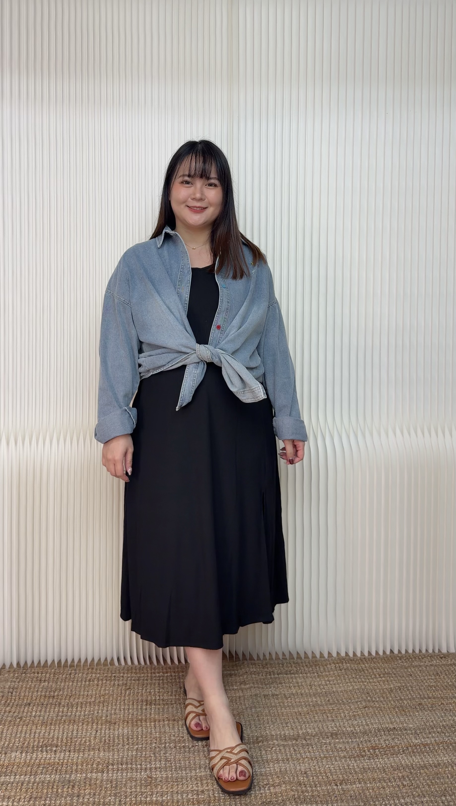 218.慵懶舒服的坑條背心洋裝