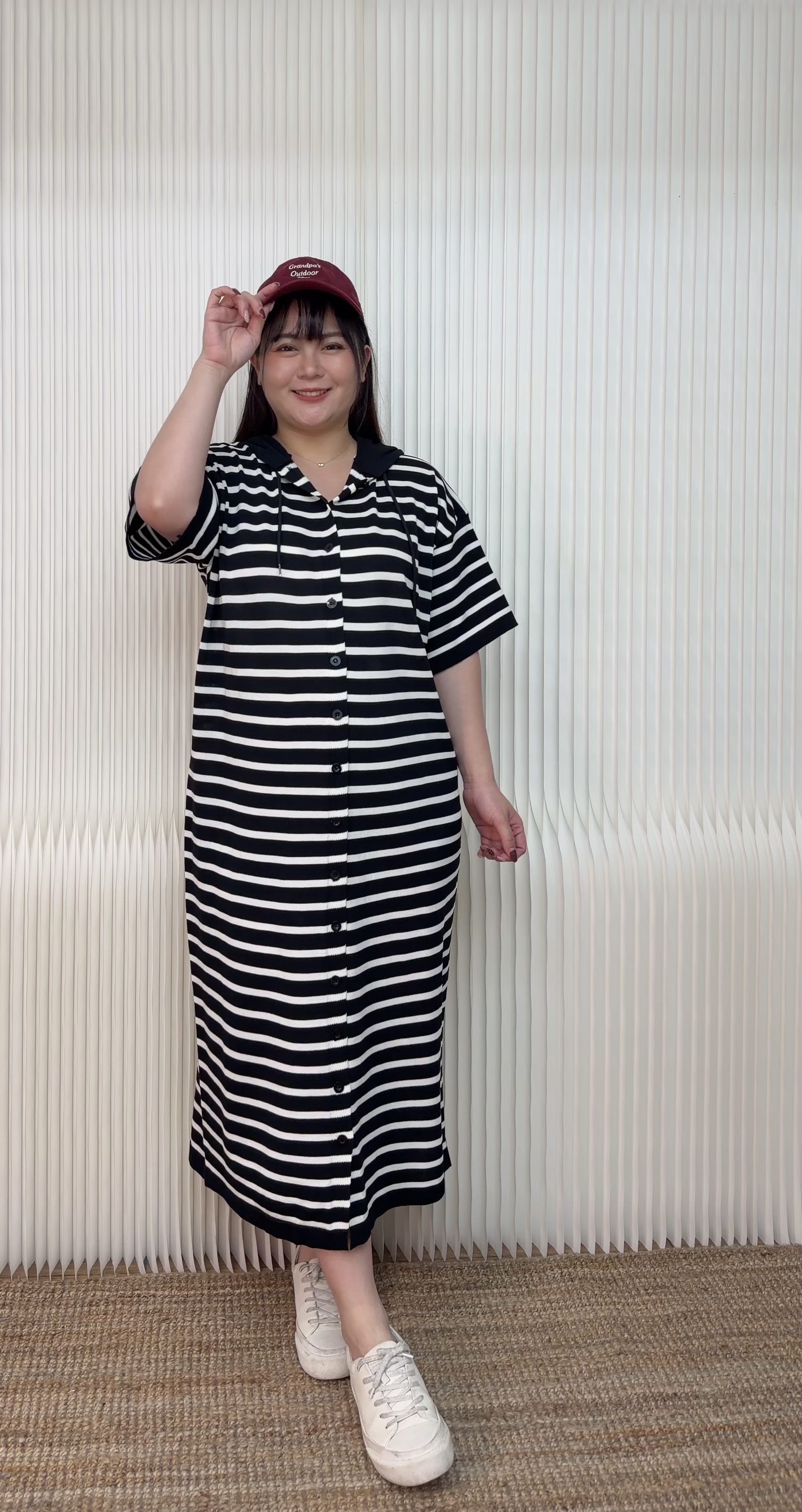 209.連帽條文針織洋裝