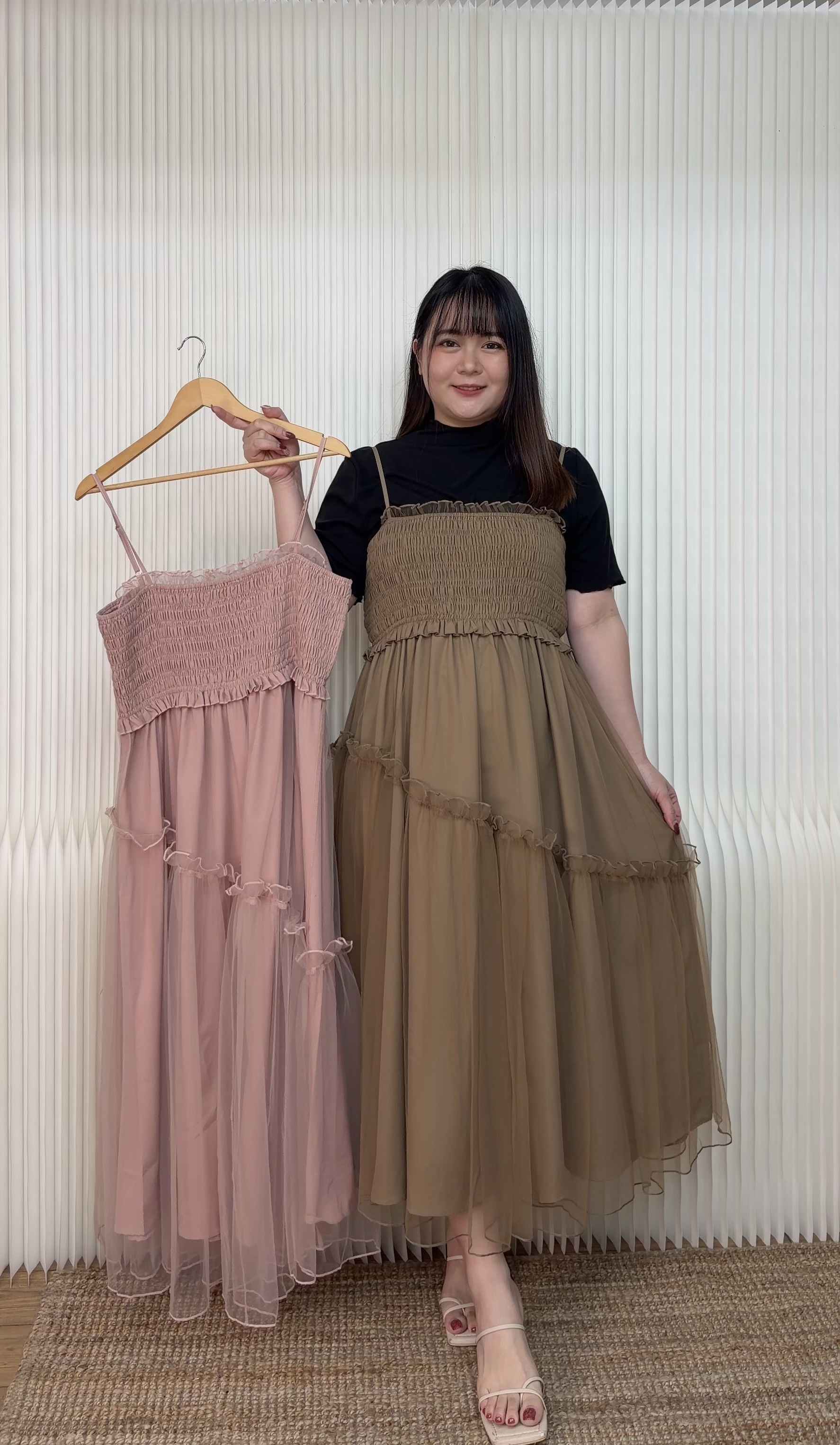 202.小浪漫網紗吊帶洋裝