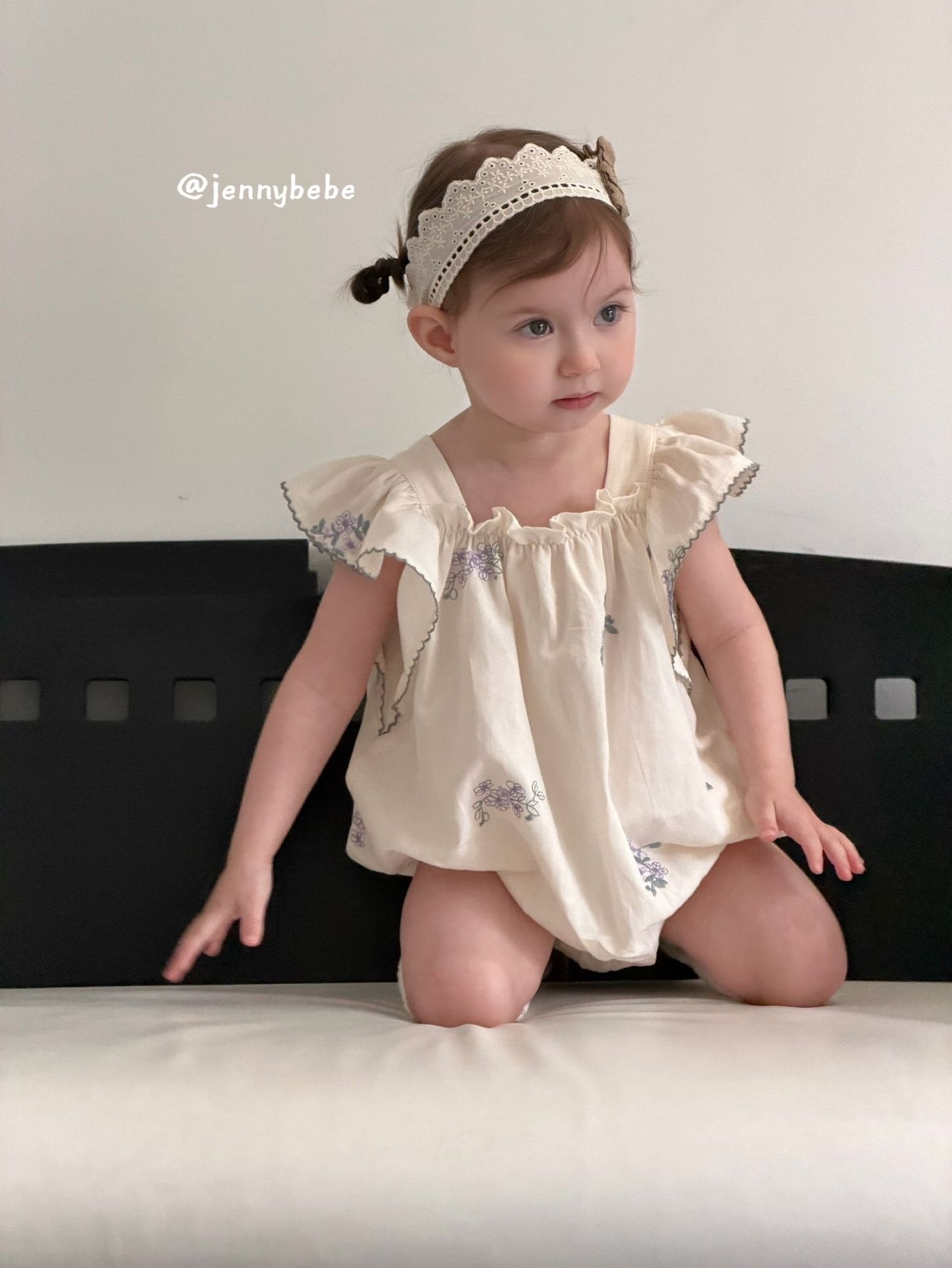 姐妹一起穿_刺繡花飛袖包屁衣/洋裝