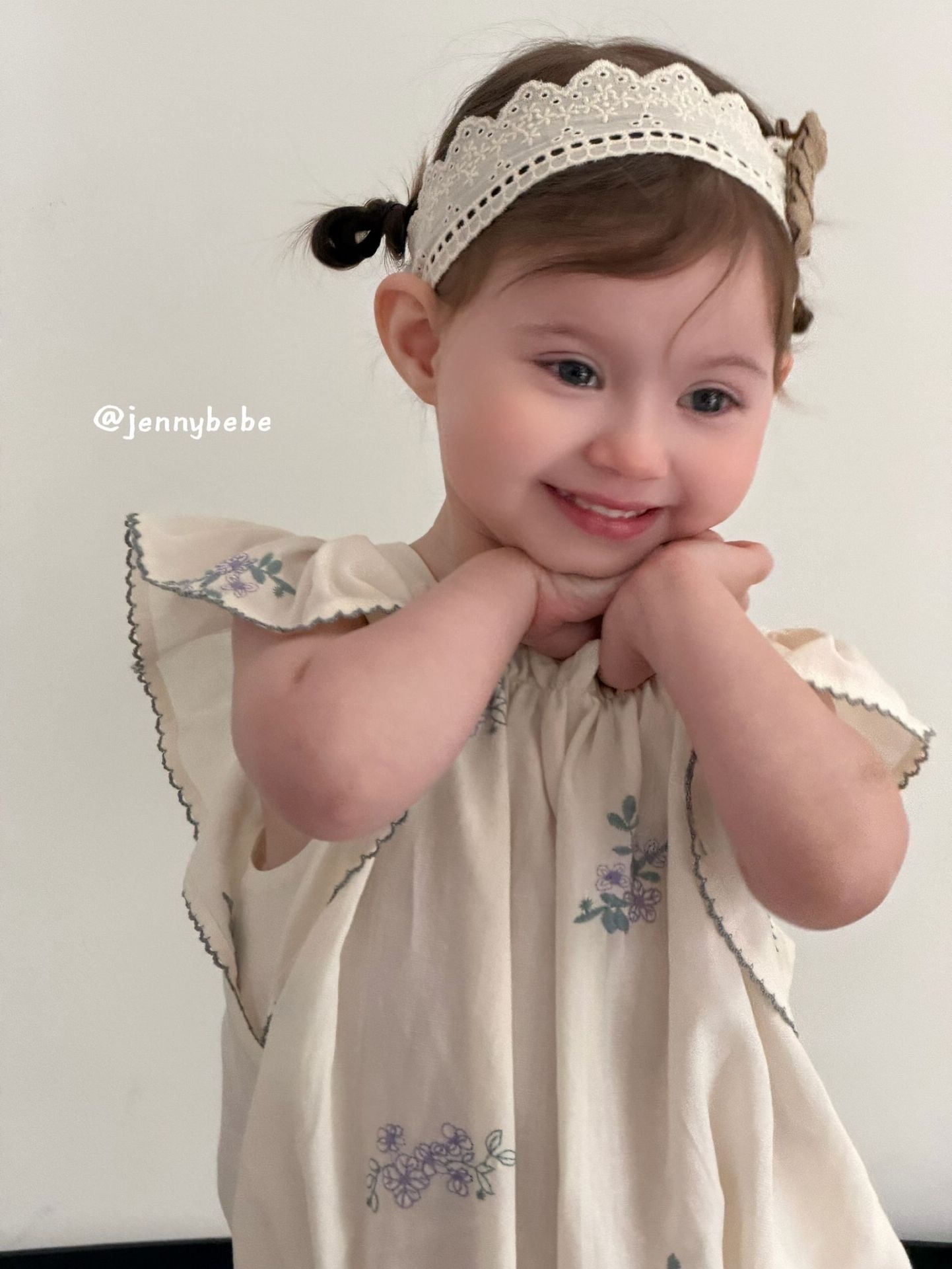 姐妹一起穿_刺繡花飛袖包屁衣/洋裝