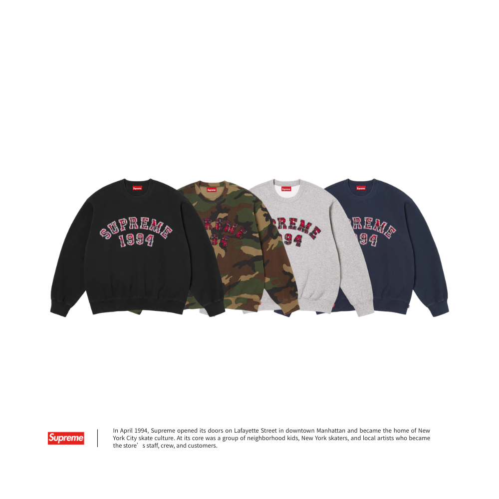 "代購" Supreme Plaid ARC Crewneck 大學T