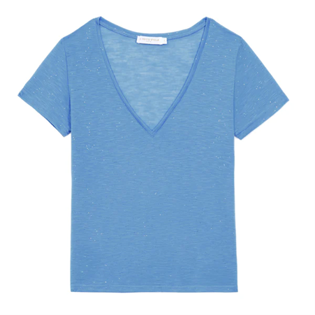 1LP0327-235 [LA PETITE ETOILE] V-neck T-shirt Elvie Blue #ELVIE-T10251PZ0A/20-BLEU (EU)