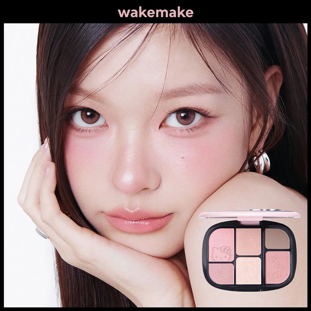 【預購】韓國 WAKEMAKE Hello Kitty 玩美妝容 6 色多功能彩妝盤