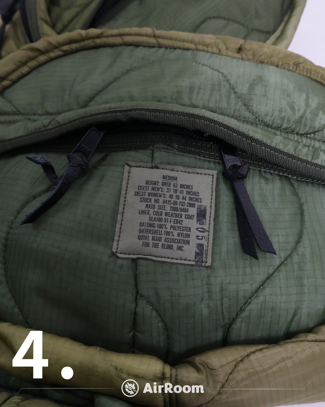 US M-65 Quilted Liner BodyBag ホワイトラベル 楽天市場】WAIPER.inc 実物 米軍 M-65 フィールドジャケット用ライナー