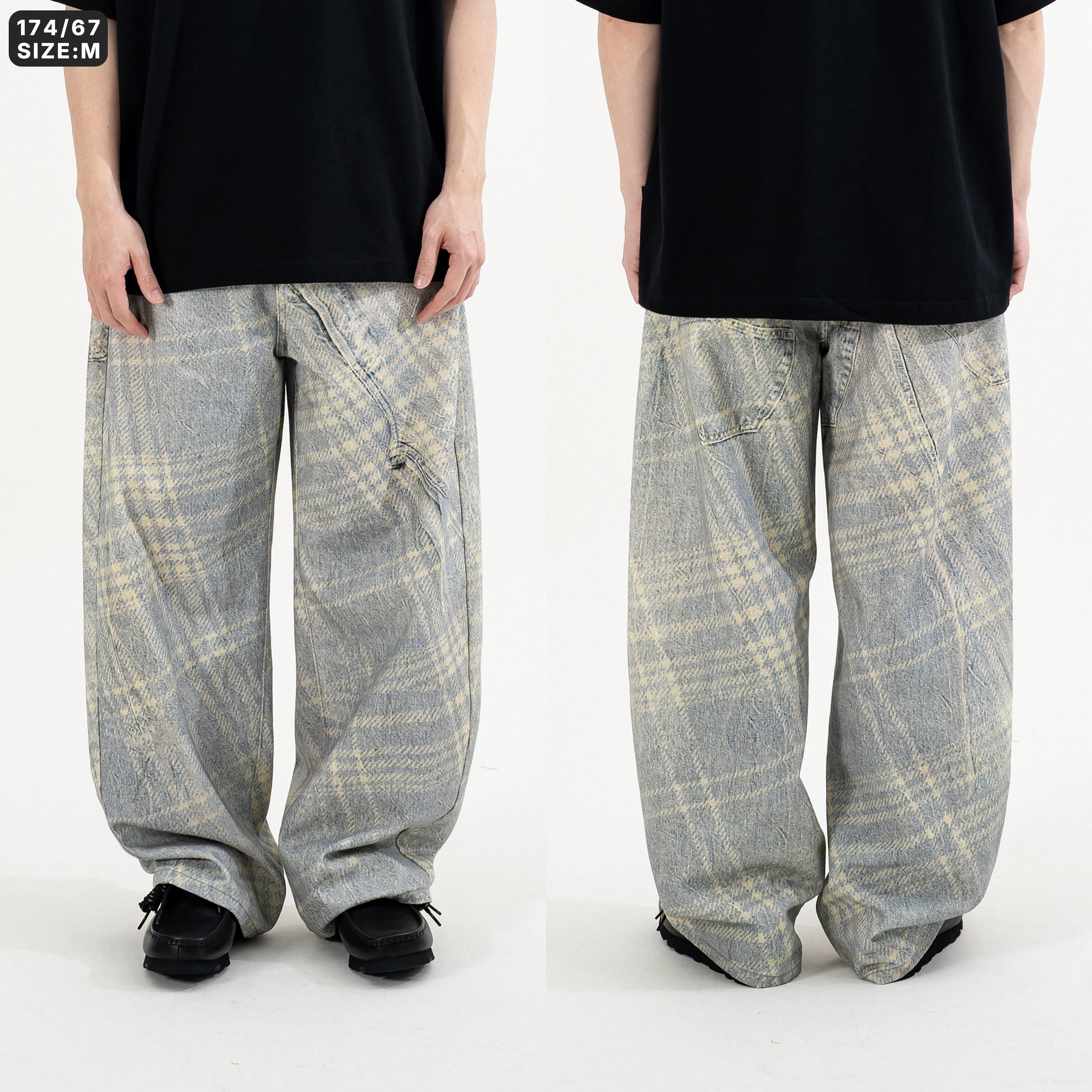 Transfer Baggy Denim Jeans 轉印 寬版 牛仔長褲 [K131]