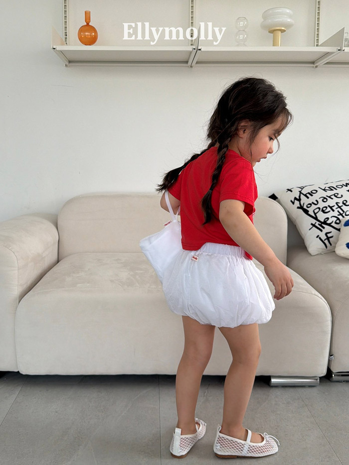 正韓夏EllyMolly 四色小標花苞短褲