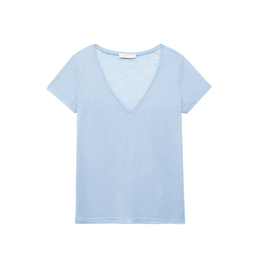 1LP0327-237 [LA PETITE ETOILE] V-neck T-shirt Elvie Sky Blue #ELVIE-T102521Z0A/21-CIEL (EU)