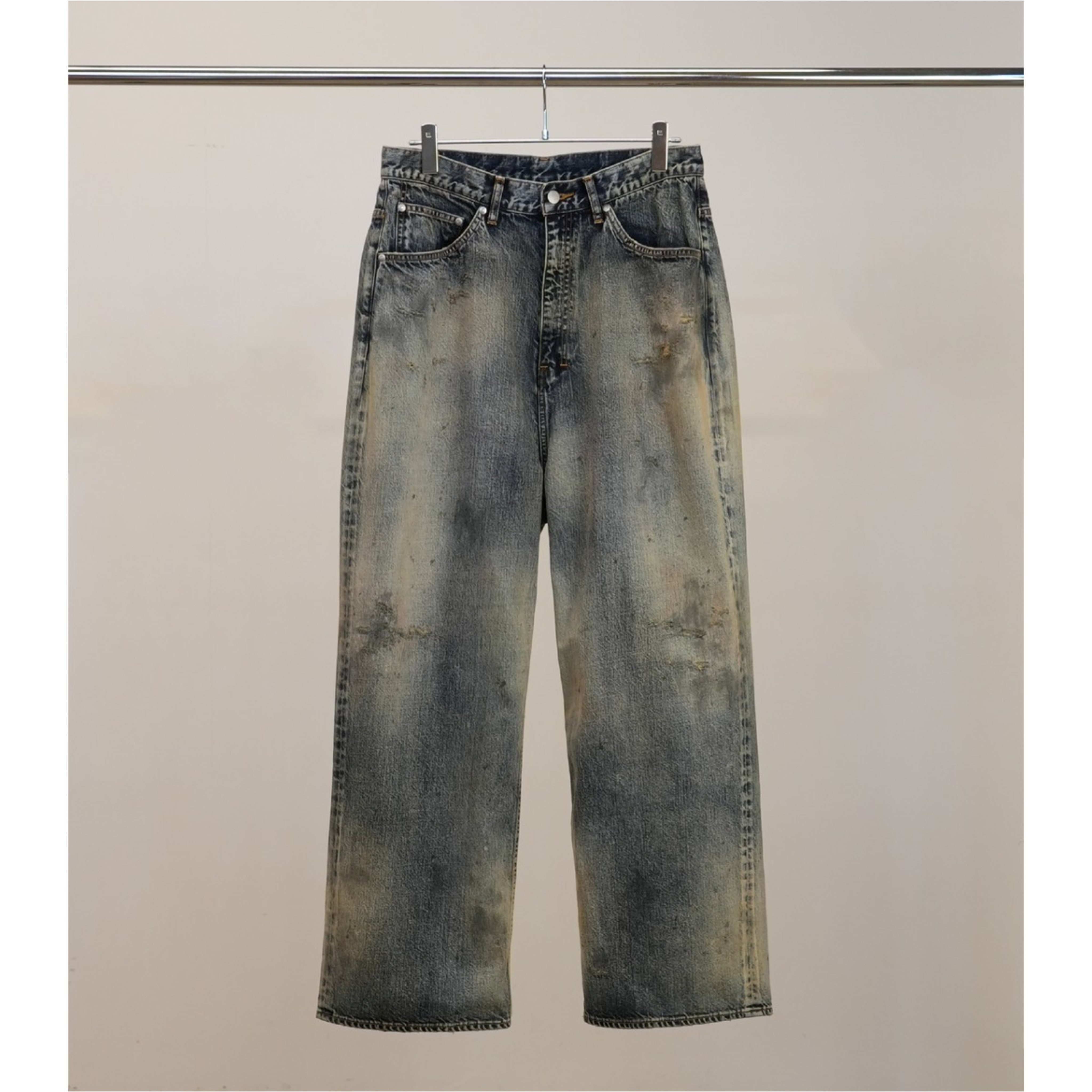 2026SS ANCELLM #05 AGING type-D 破壞 顆粒感 水洗 日本製 BAGGY 寬版 直筒 牛仔褲 現貨 ANC-#05-26SS-D