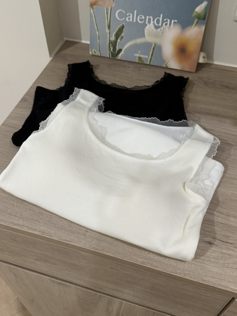 U17 細紗邊 bra top(黑/白)