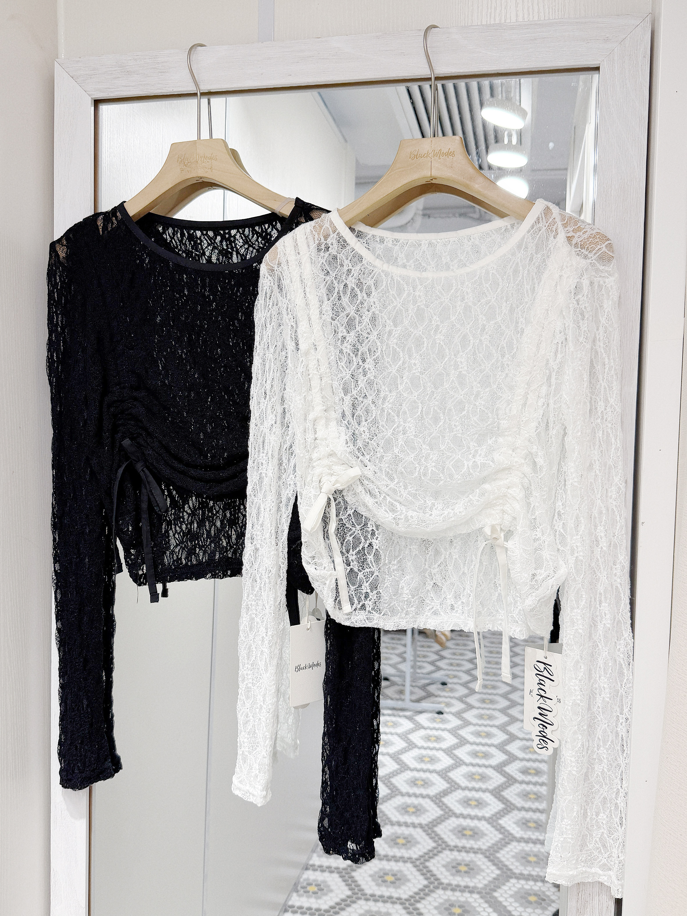 JP1198｜日本直送.ᐟ.ᐟ 超顯瘦露鎖骨蕾絲針織上衣‧₊˚ 🦢.