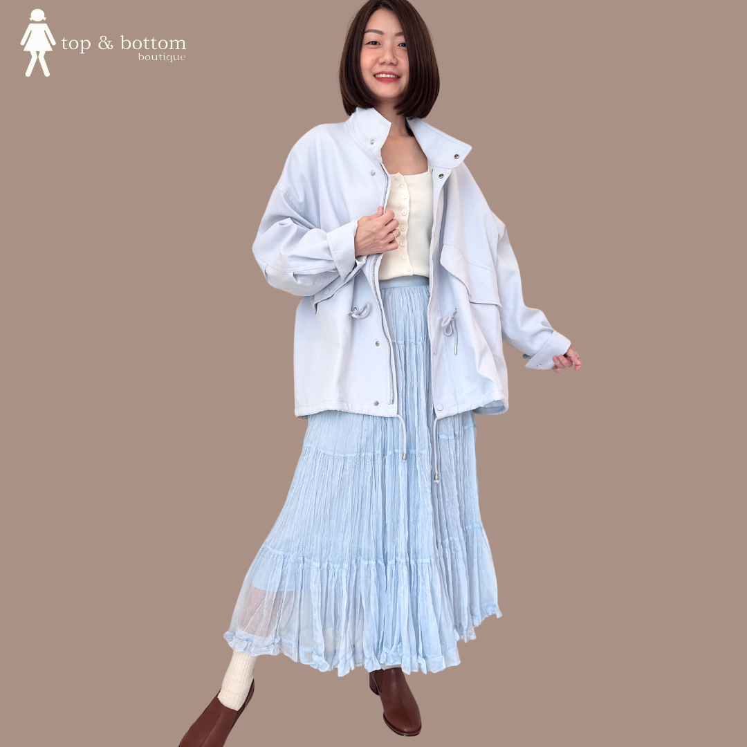 TIE-STRING WAISTED OVERSIZE TRENCH JACKET