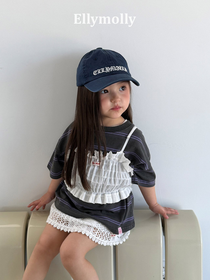 正韓夏EllyMolly  清新雕花縷空短裙