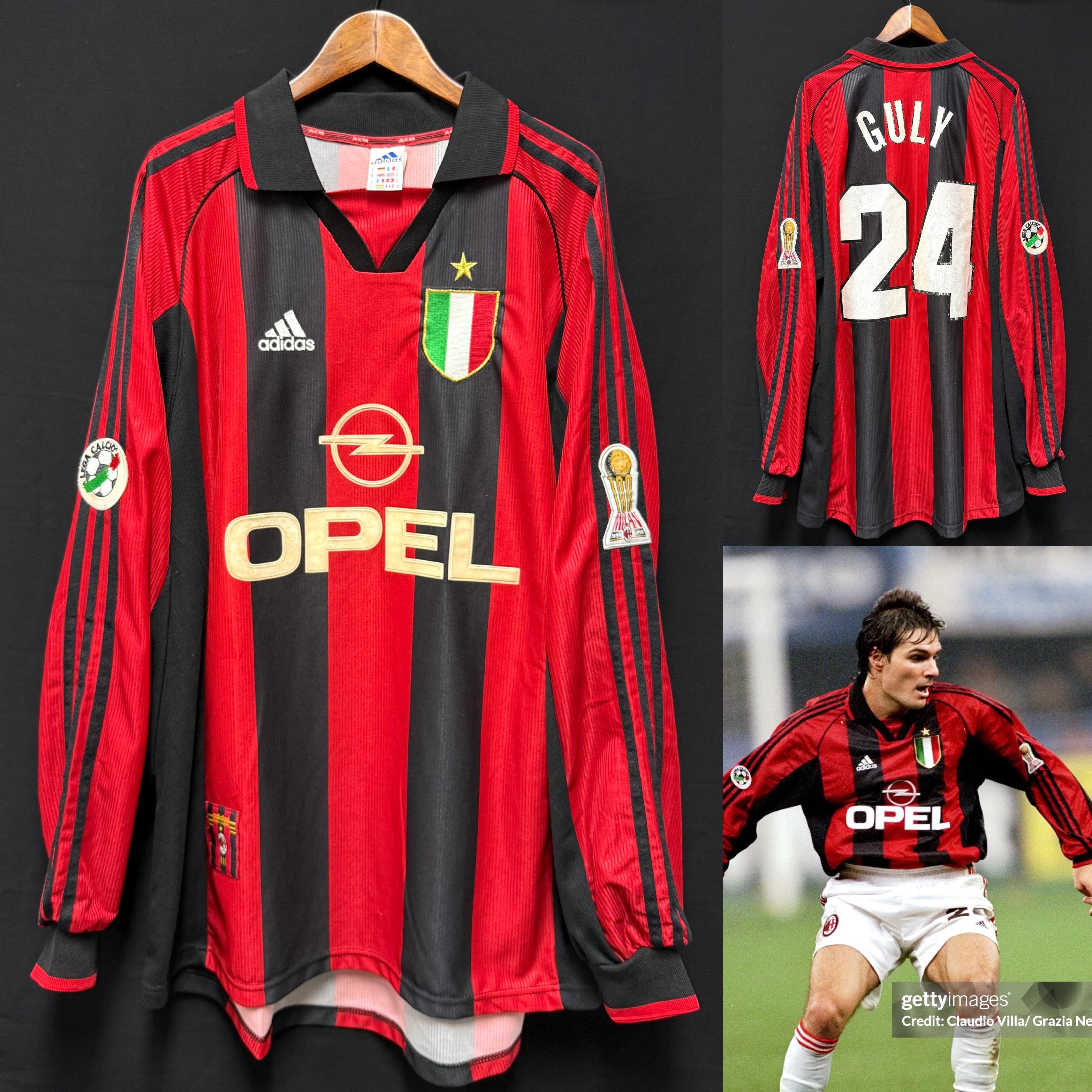 (落場版) AC米蘭 1999-2000 Adidas 主場長袖落場版球衣 #24 GULY