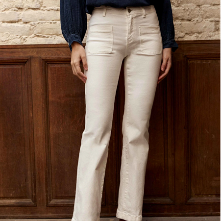 1LP0327-249 [LA PETITE ETOILE] Sonny Flare Jeans White #SONNY-P302421C1I/11-ECRU (EU)