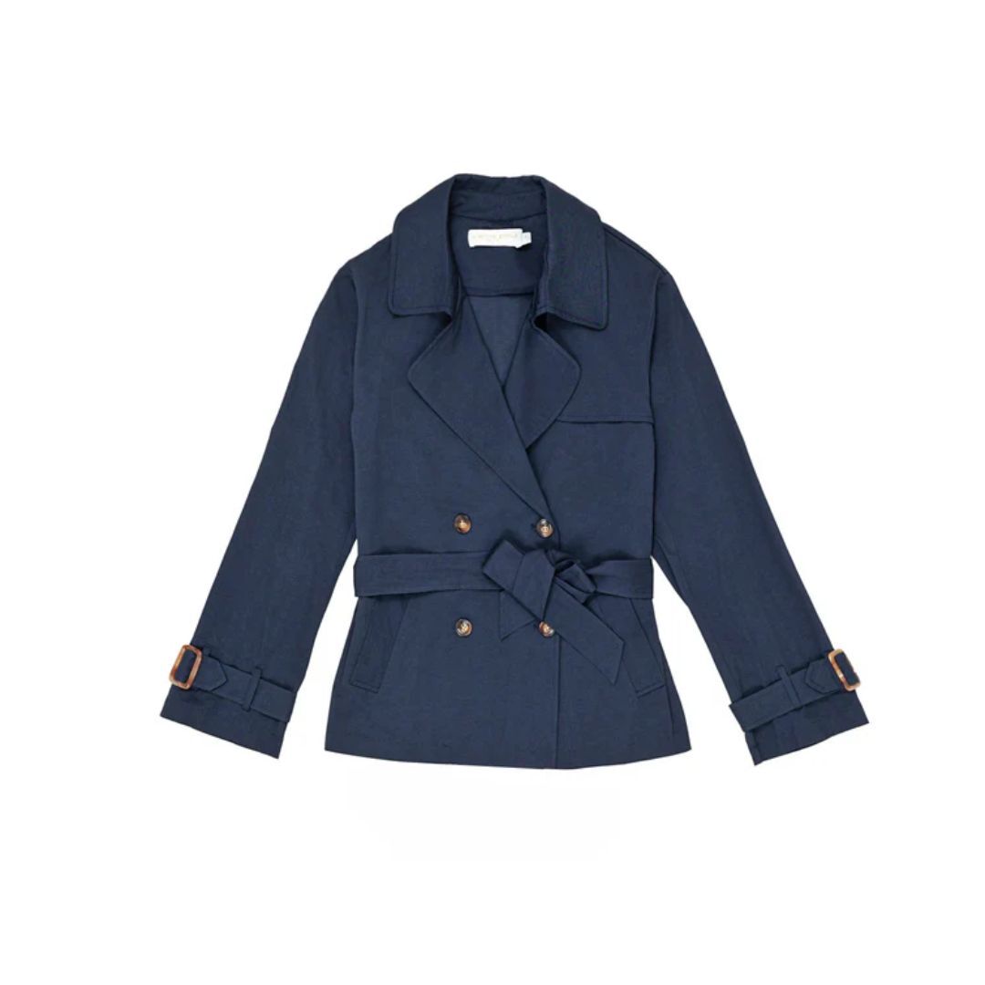 1LP0327-076 [LA PETITE ETOILE] Narago Short Trench Coat Navy #NARAGO-V412511C8A/25-MARINE (EU)