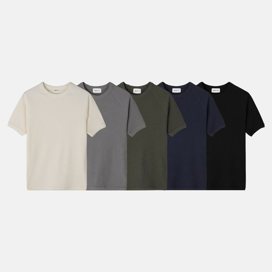 《K》彈性螺紋緊身短T