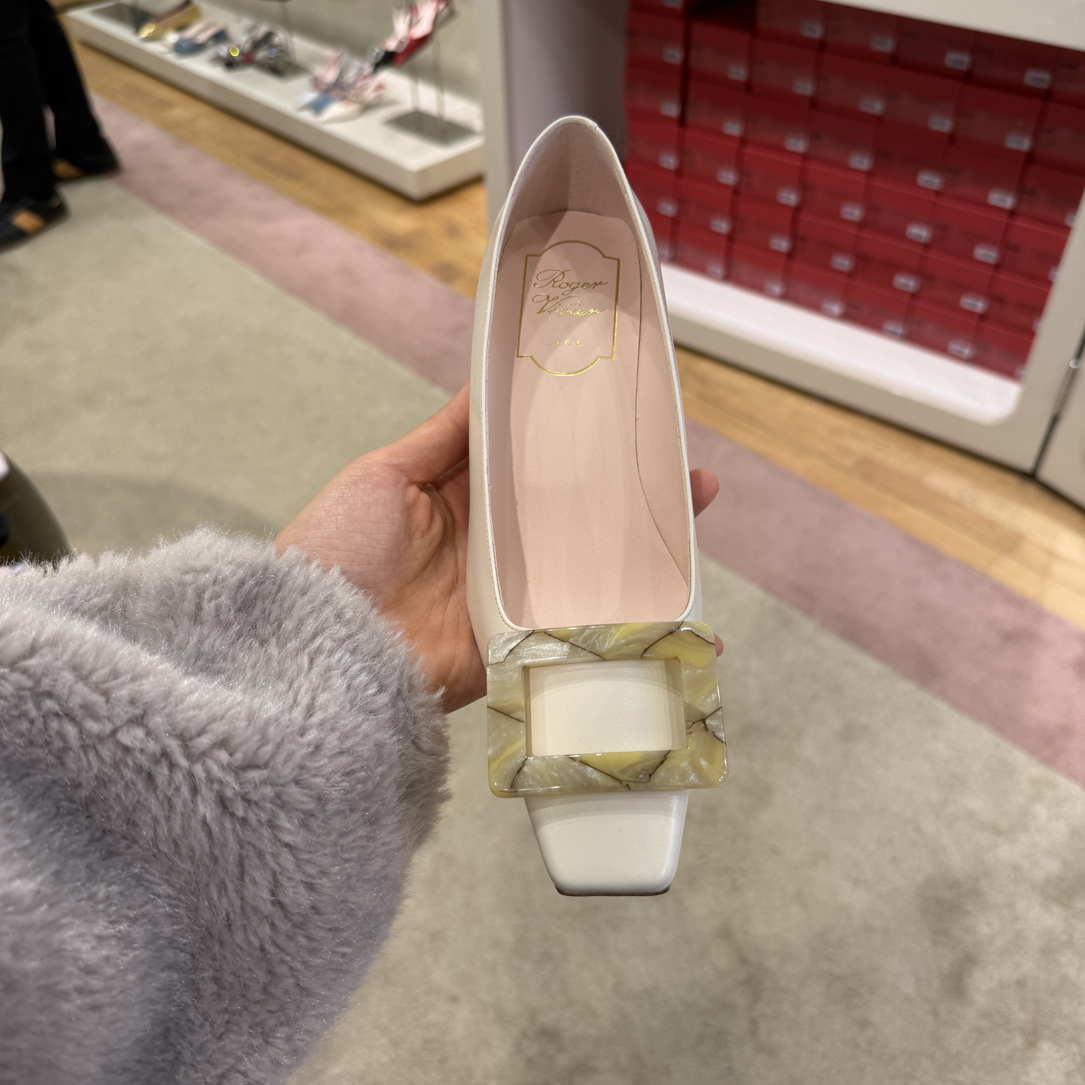 Roger Vivier RV belle vivier heels 45mm white