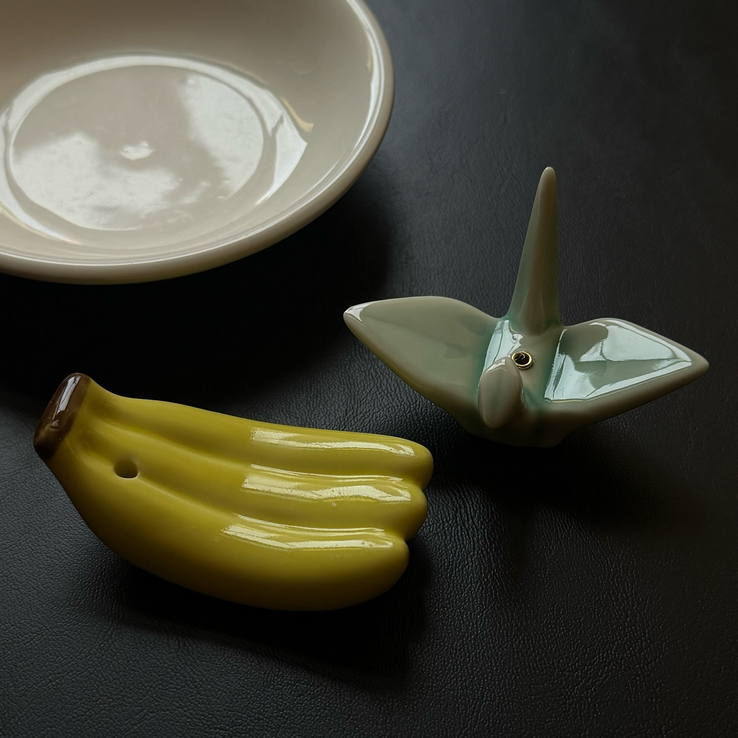 [原石] 造型線香插 陶瓷 紙鶴、香蕉