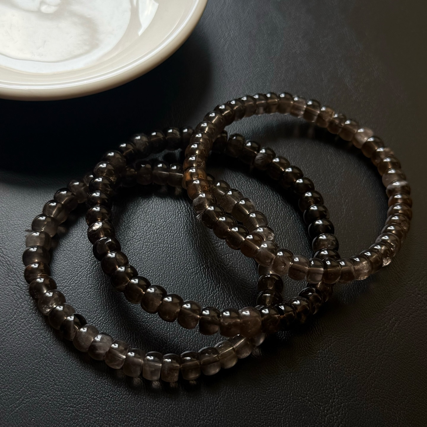 [原石] 茶晶手串 扁珠款 水晶手串