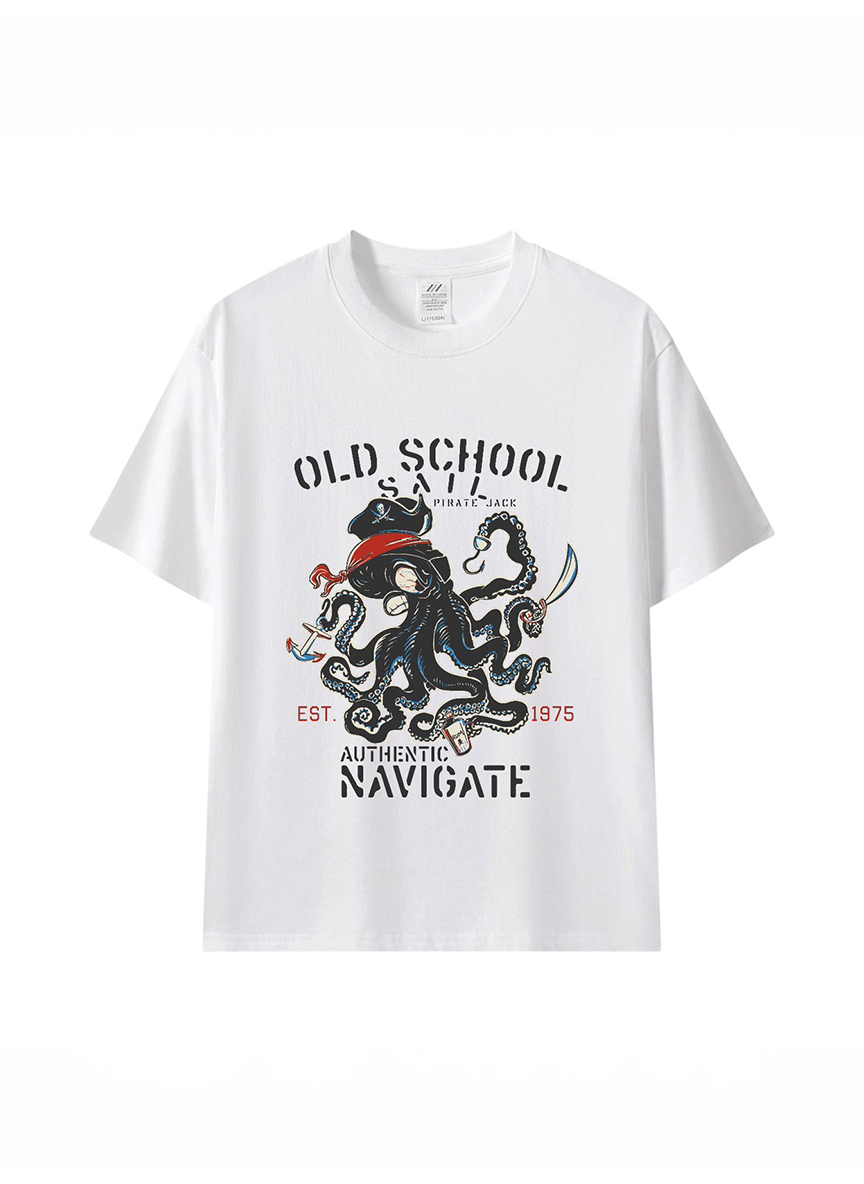 把一點冒險的自由，穿在身上｜海盜章魚插畫棉T