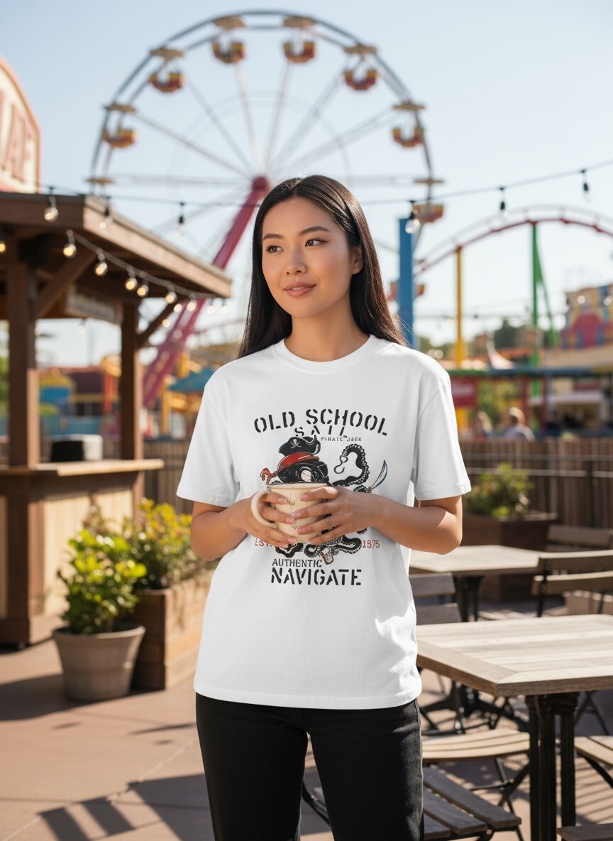 把一點冒險的自由，穿在身上｜海盜章魚插畫棉T