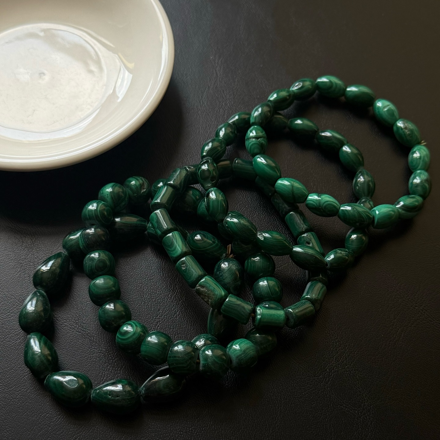 [原石] 孔雀石 水晶手串