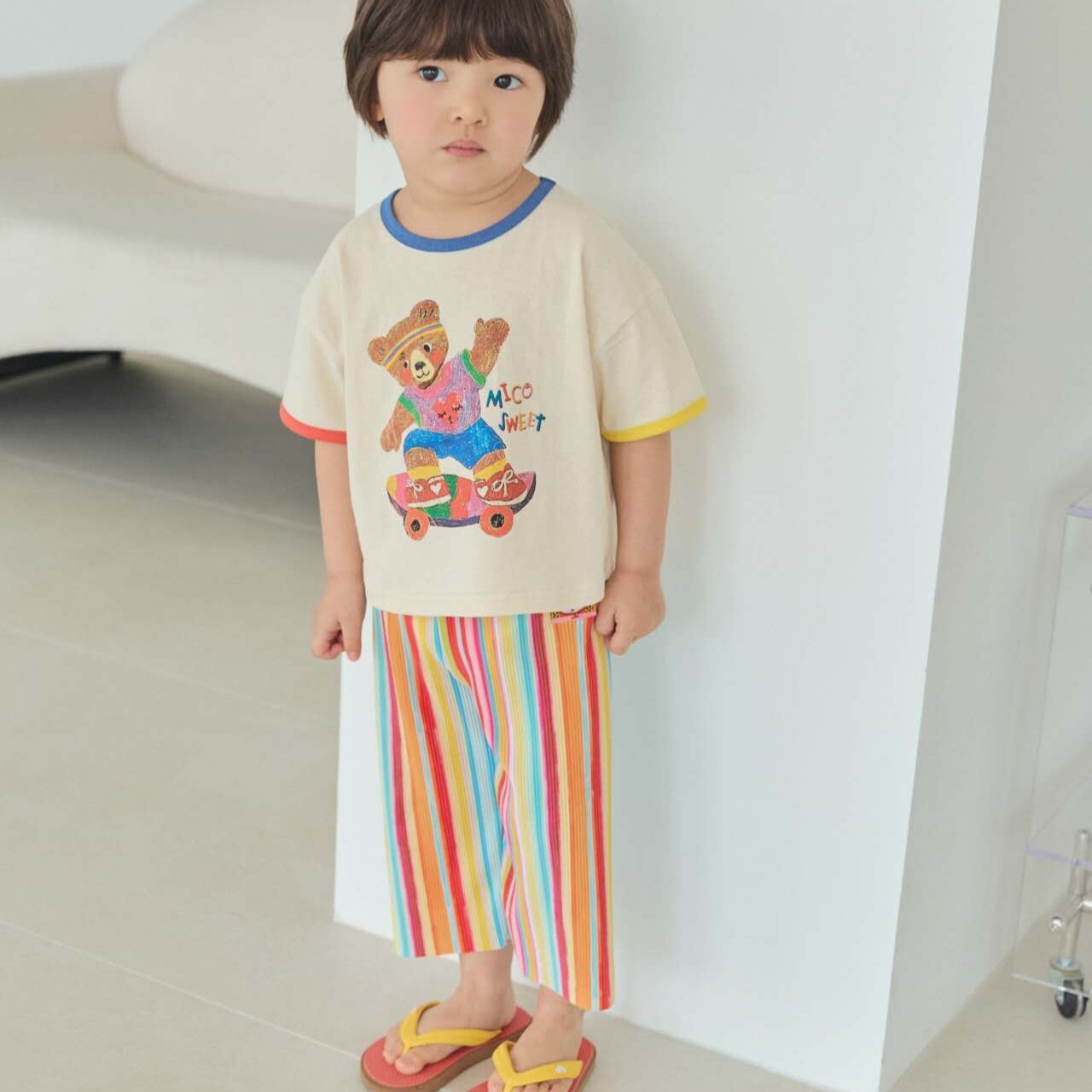 90-130 MICO 彩虹皺褶褲