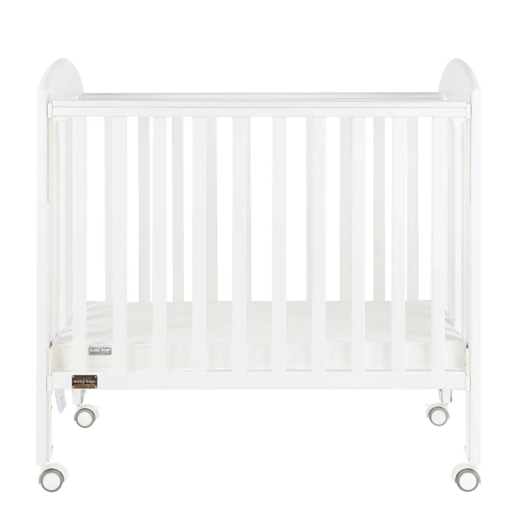 Baby Star Easi 摺合嬰兒木床 包括2” 床褥 – 白色 / 紐西蘭松木 BS-BS3823W