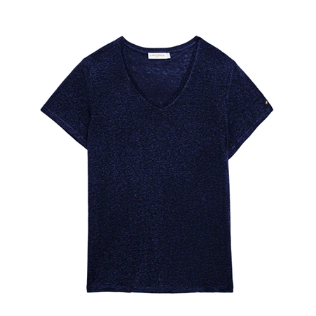 1LP0327-269 [LA PETITE ETOILE] V-neck T-shirt Thana Marine #THANA-T102512L2A/25-MARINE (EU)
