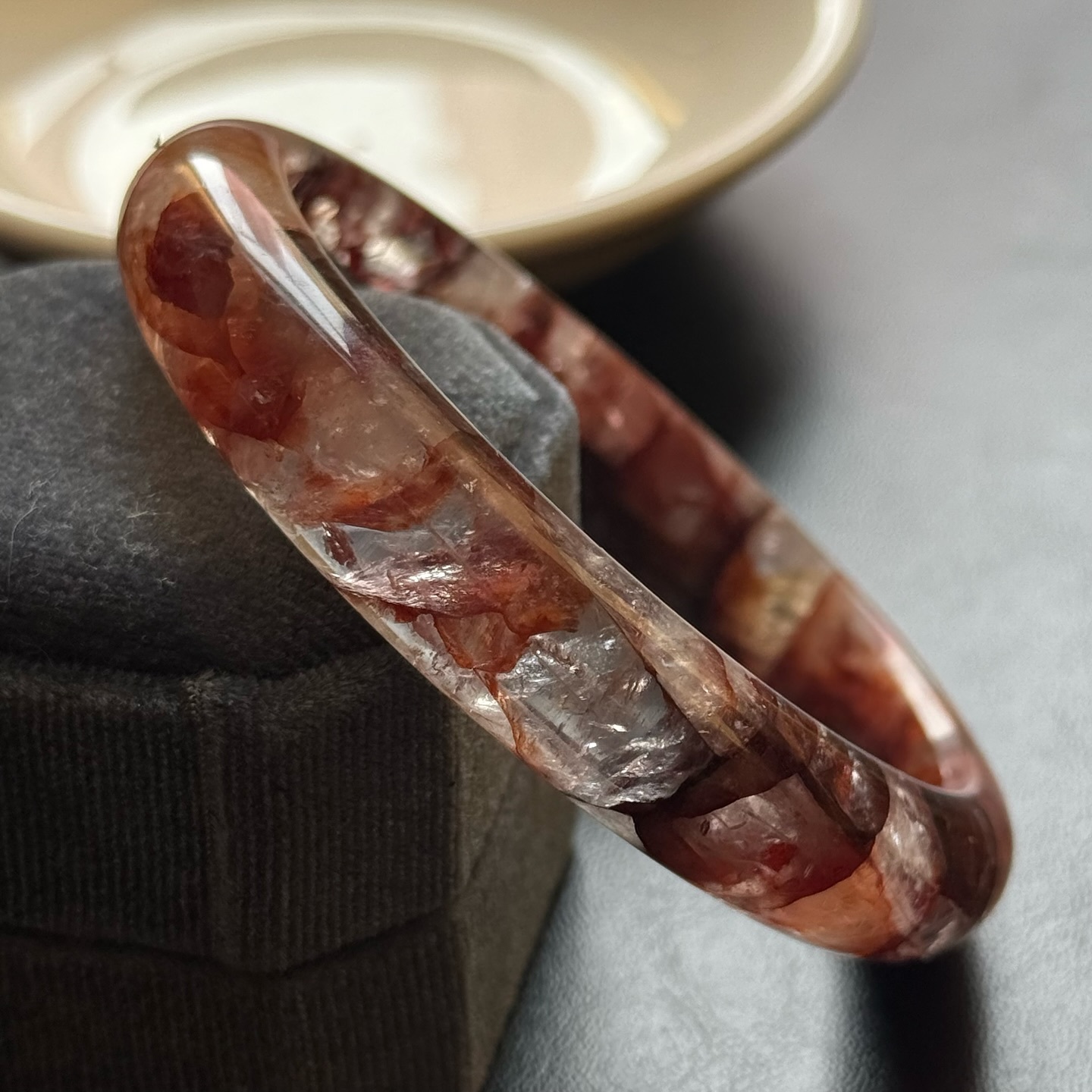 [原石] 紅膠花石英 水晶手鐲