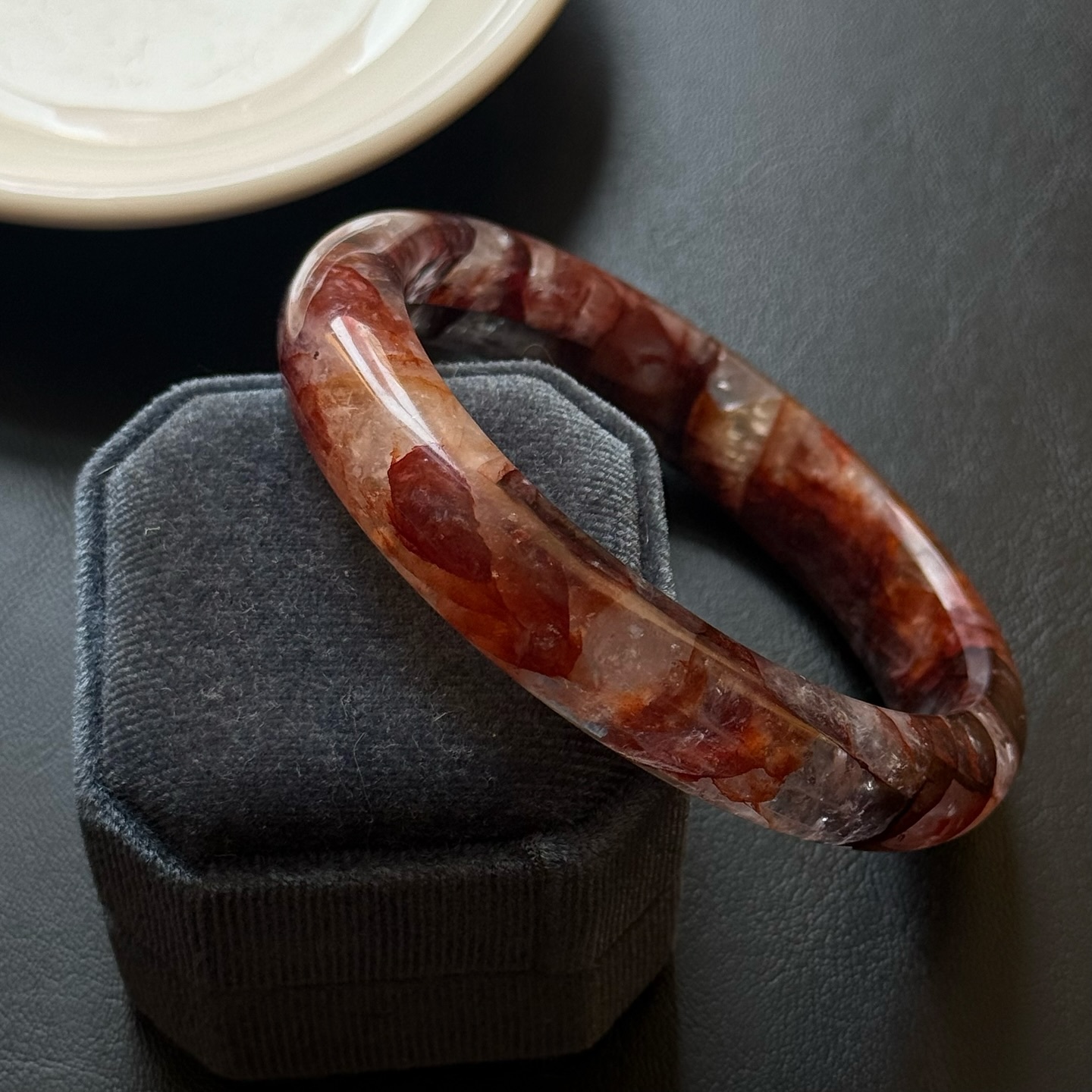 [原石] 紅膠花石英 水晶手鐲