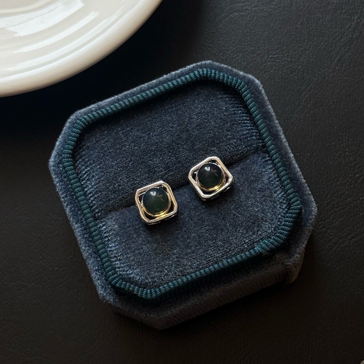 [原石] 印尼藍珀 / 琥珀 耳環