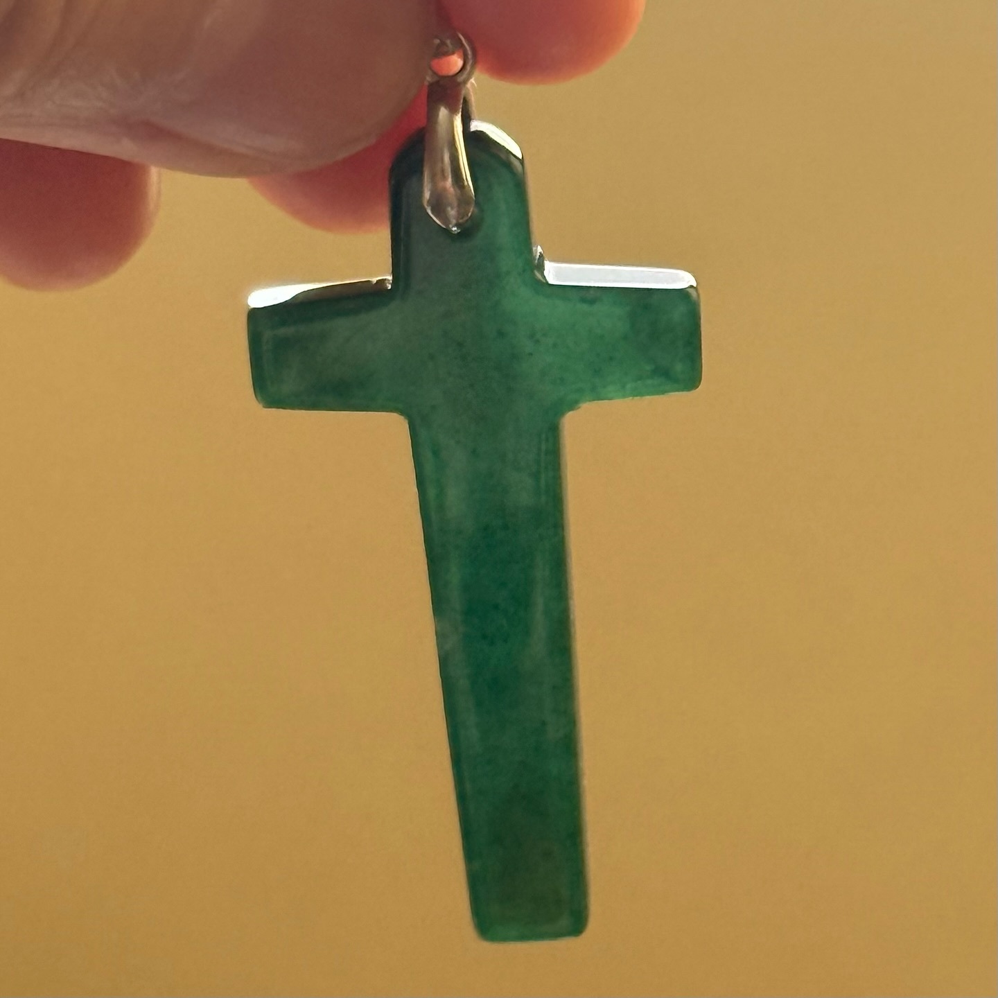 [原石] 藍水翡翠 十字架 項鏈吊墜