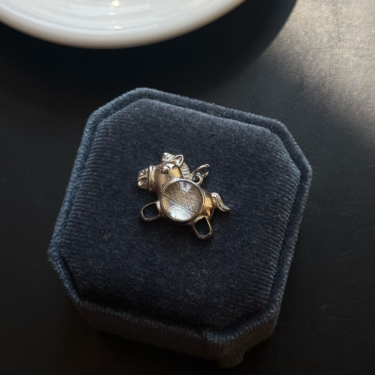 [原石] 鐵隕石 / 天鐵 925銀項鏈吊墜 小馬造型