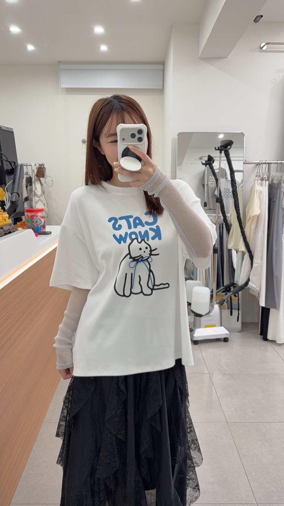 立體蝴蝶結貓貓TEE 3colors