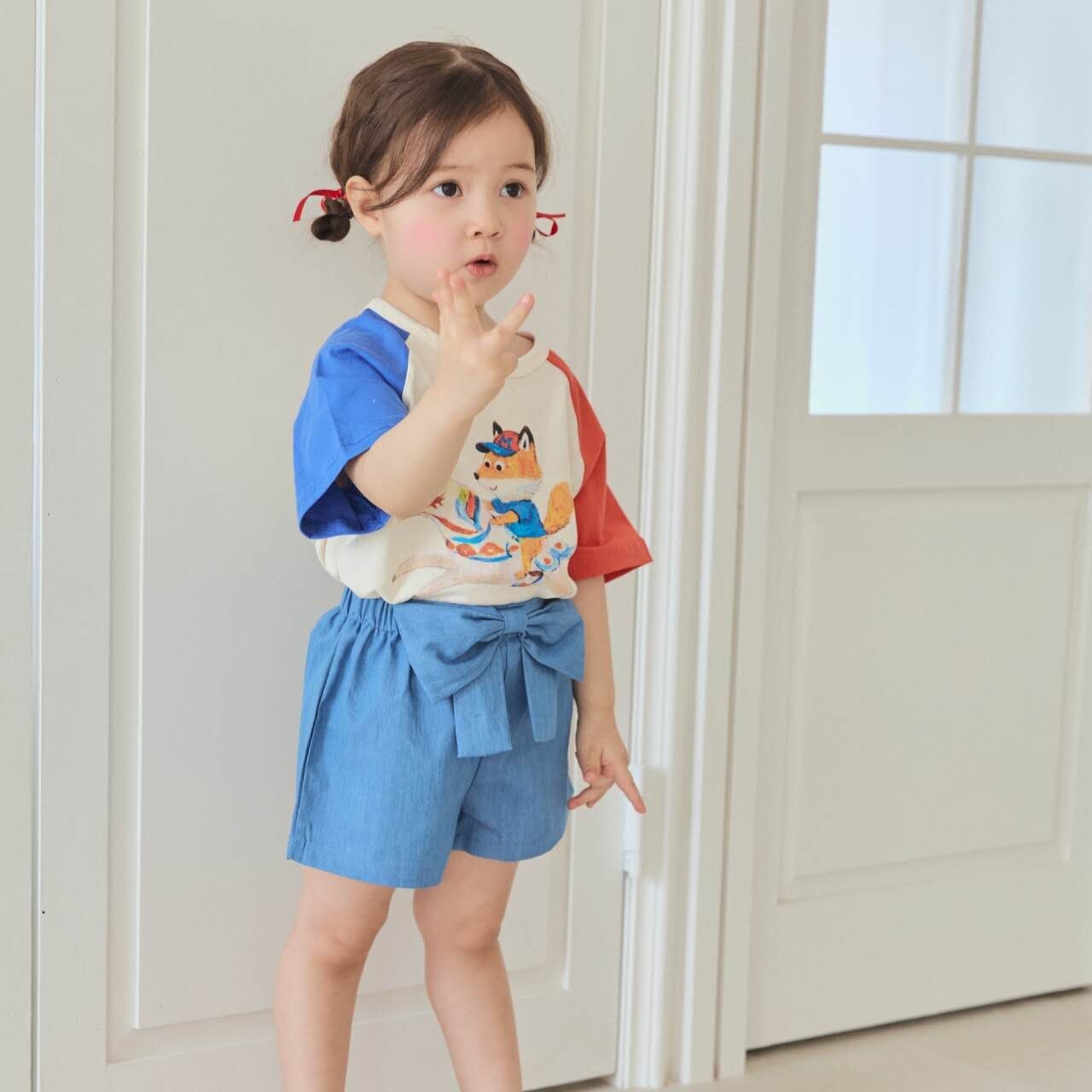 90-130 MICO 小狐狸拼色上衣