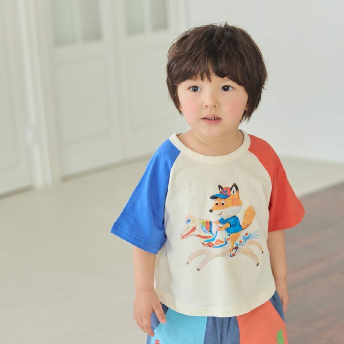 90-130 MICO 小狐狸拼色上衣