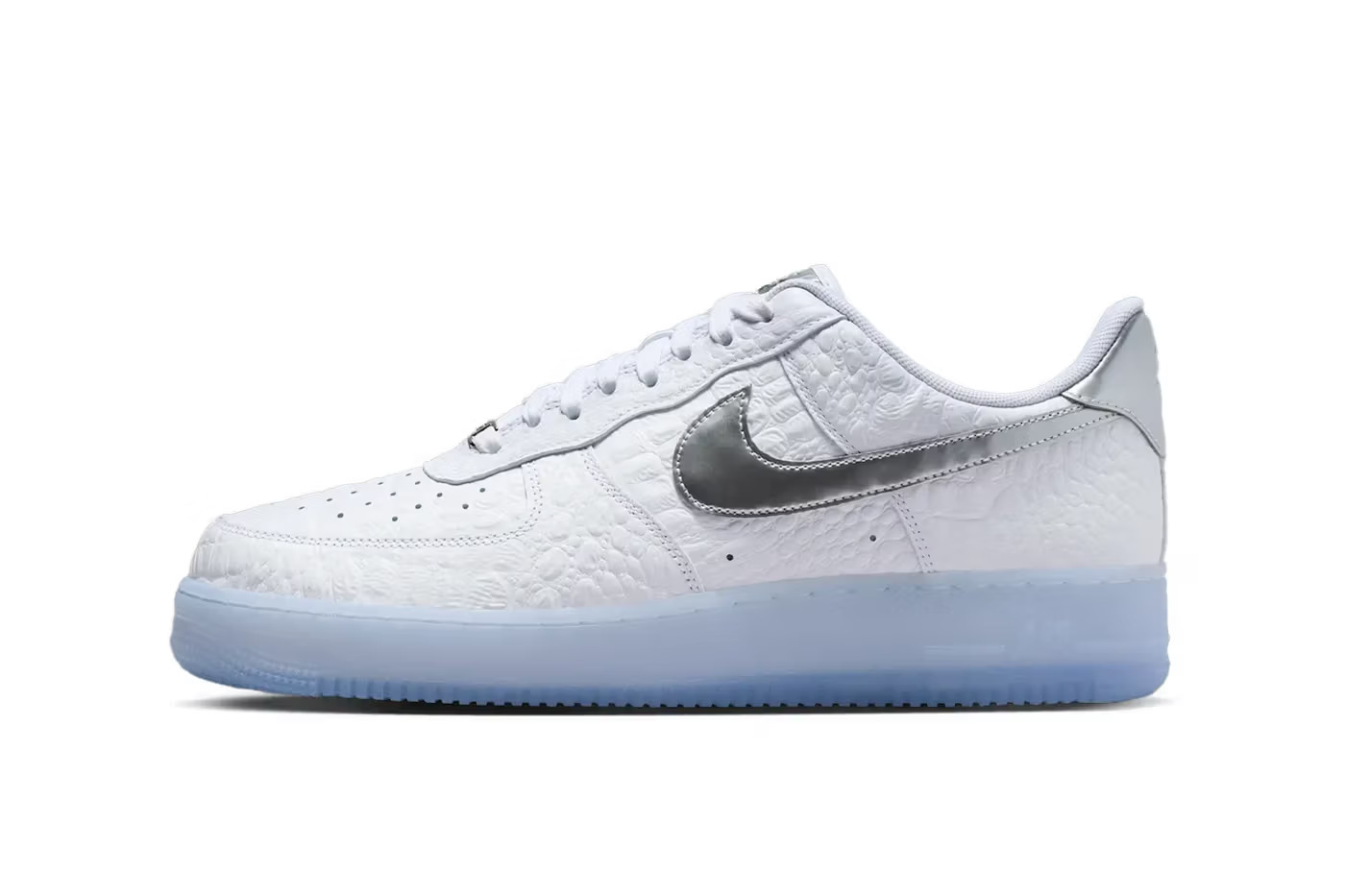 Nike Air Force 1 Low "White Croc" 國外限定 鱷魚皮 壓紋 冰底 白銀 特殊款 IR1981100