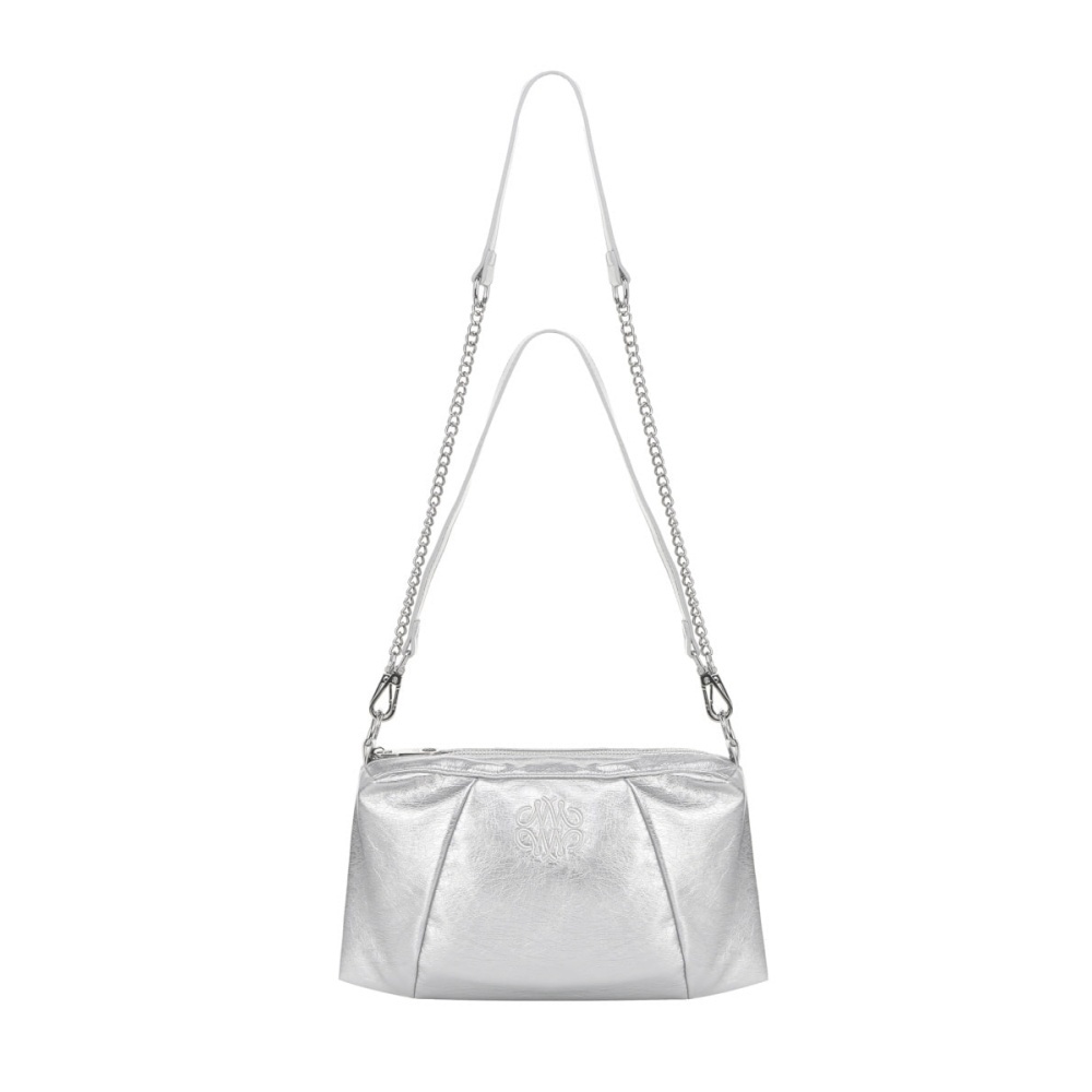 KOR-CCG0327-392 NICOLE SQUARE SHOULDER MINI CHAIN BAG_SILVER (A92)