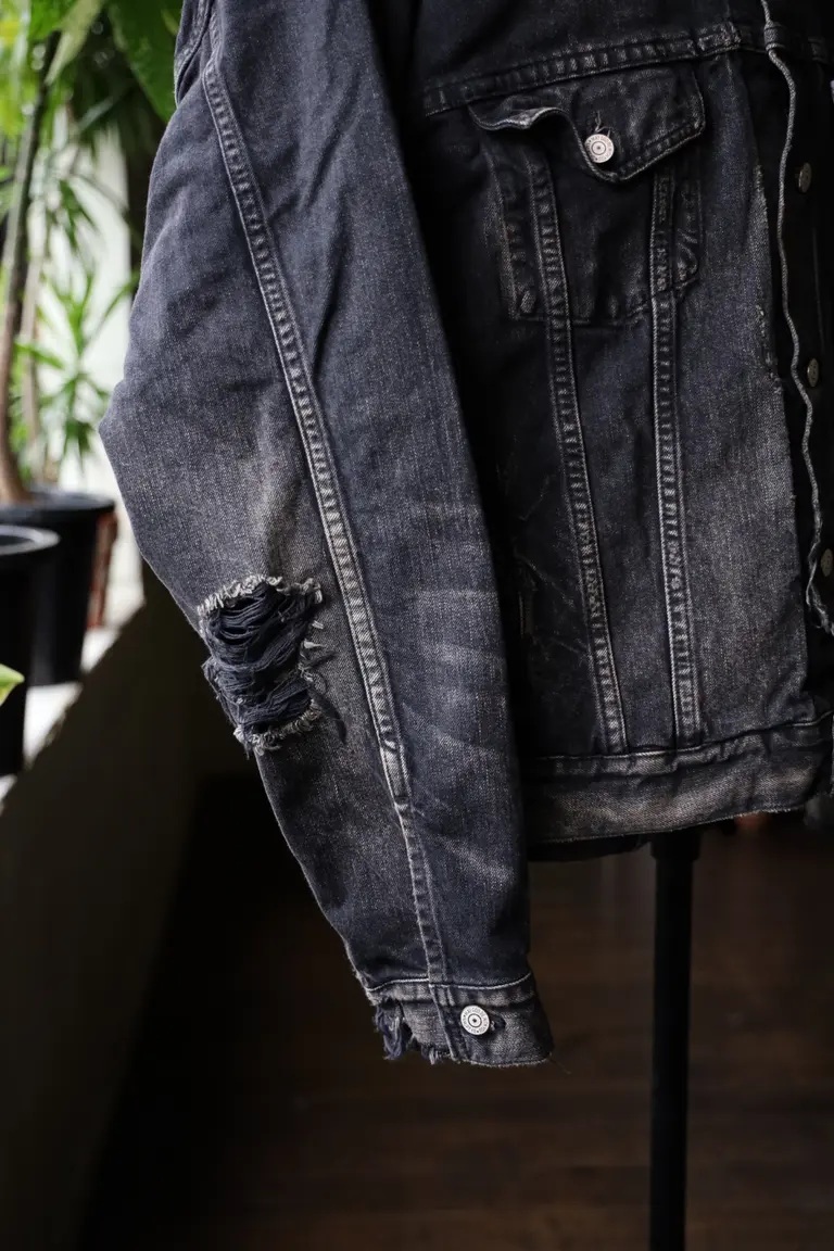 NEW MANUAL x JUNYA WATANABE MAN COTTON DENIM PRODUCT PROCESSING W NAME JACKET #J919 - BLACK PRE ORDER ITEM (預訂中)