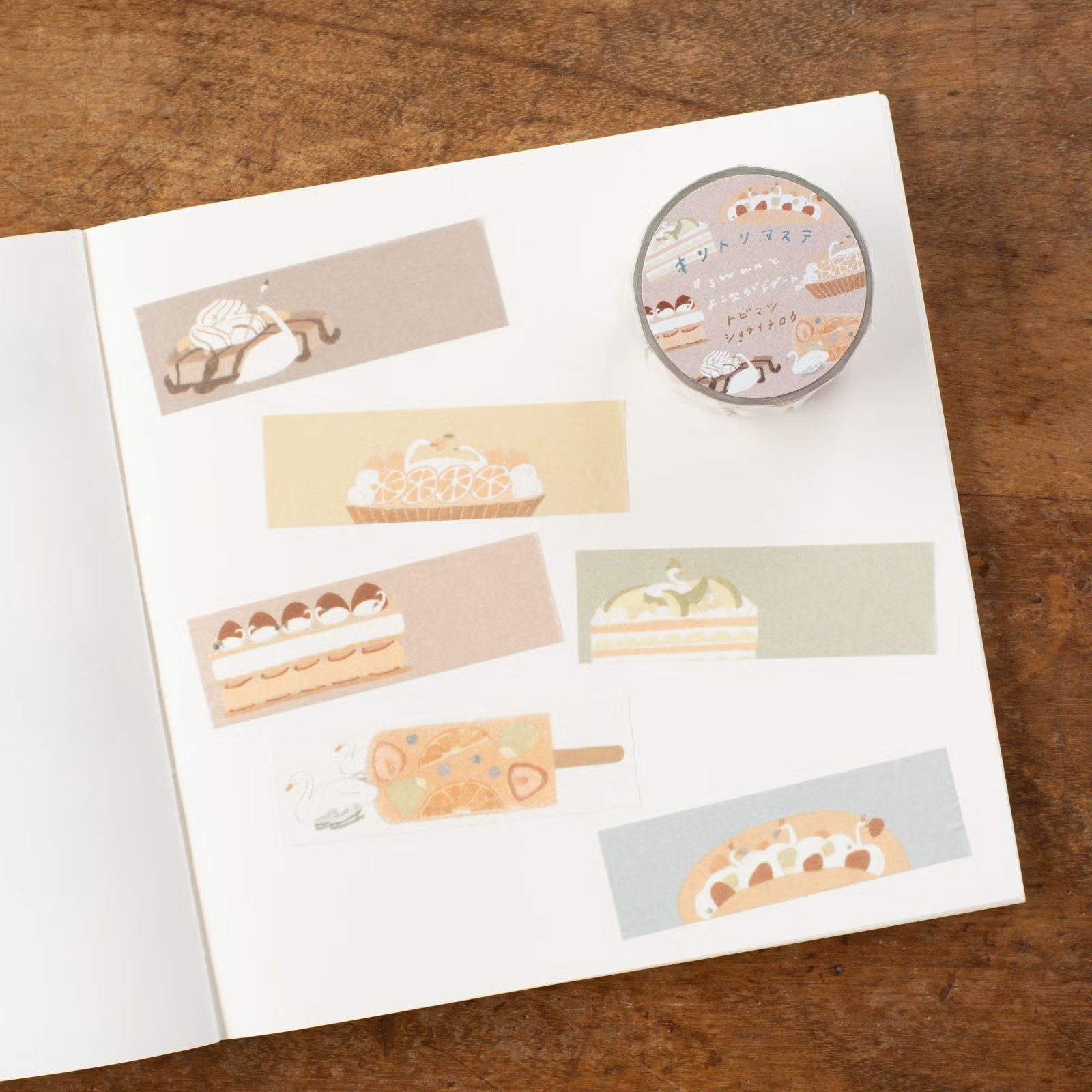 易撕線紙膠帶 | トビマツショウイチロウ「天鵝甜點」/ 手紙社 / JAPAN