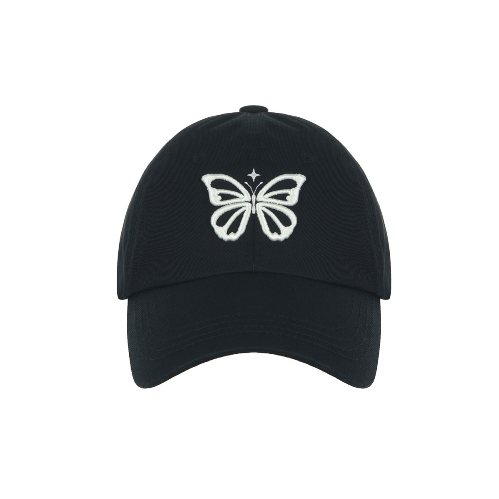KOR-CCG0327-401 VINTAGE BUTTERFLY BLINK BALL CAP_BLACK (A101)