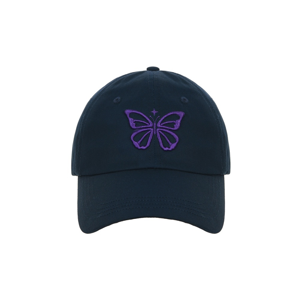 KOR-CCG0327-402 VINTAGE BUTTERFLY BLINK BALL CAP_NAVY PURPLE (A102)