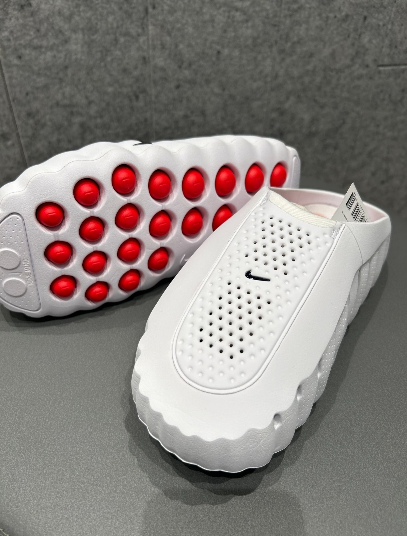 NIKE MIND 001 Slide White Speed Red 純白色 HQ4307-101