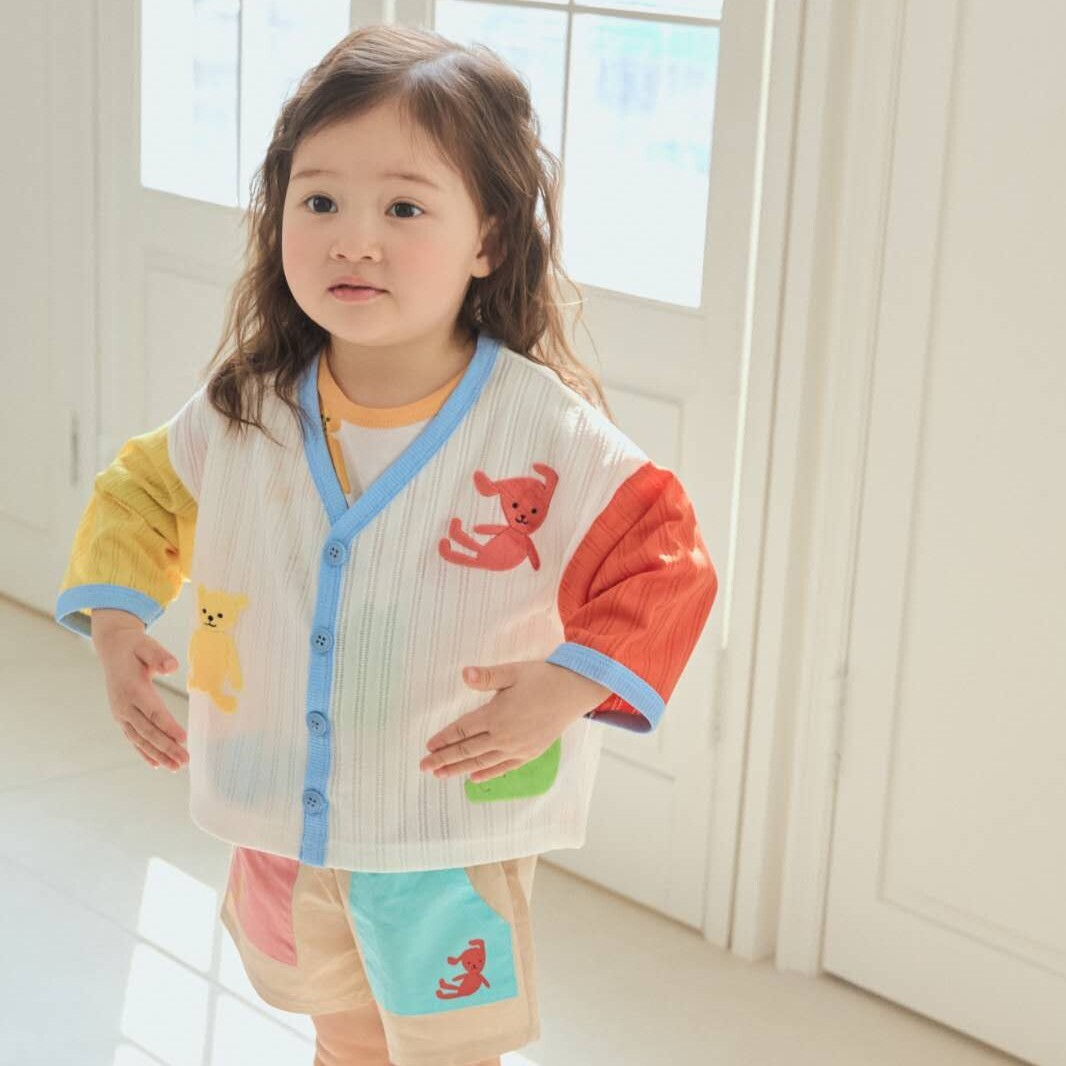 90-130 MICO 小熊兔子拼色薄外套 2色