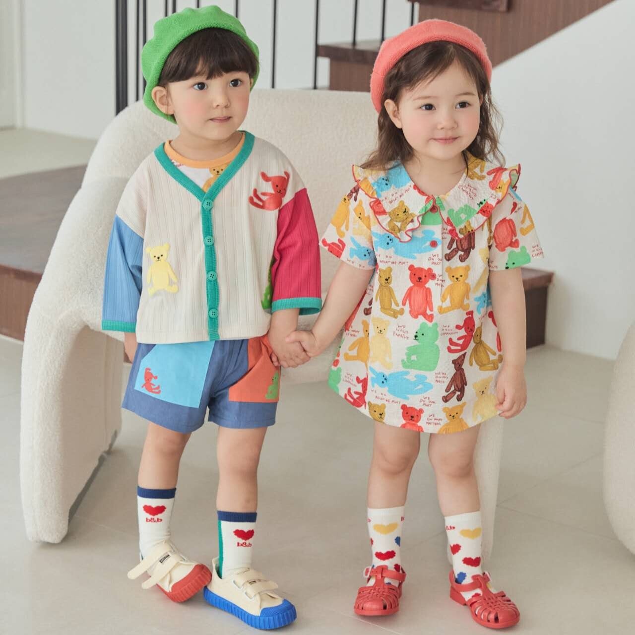 90-130 MICO 彩色泰迪翻領洋裝