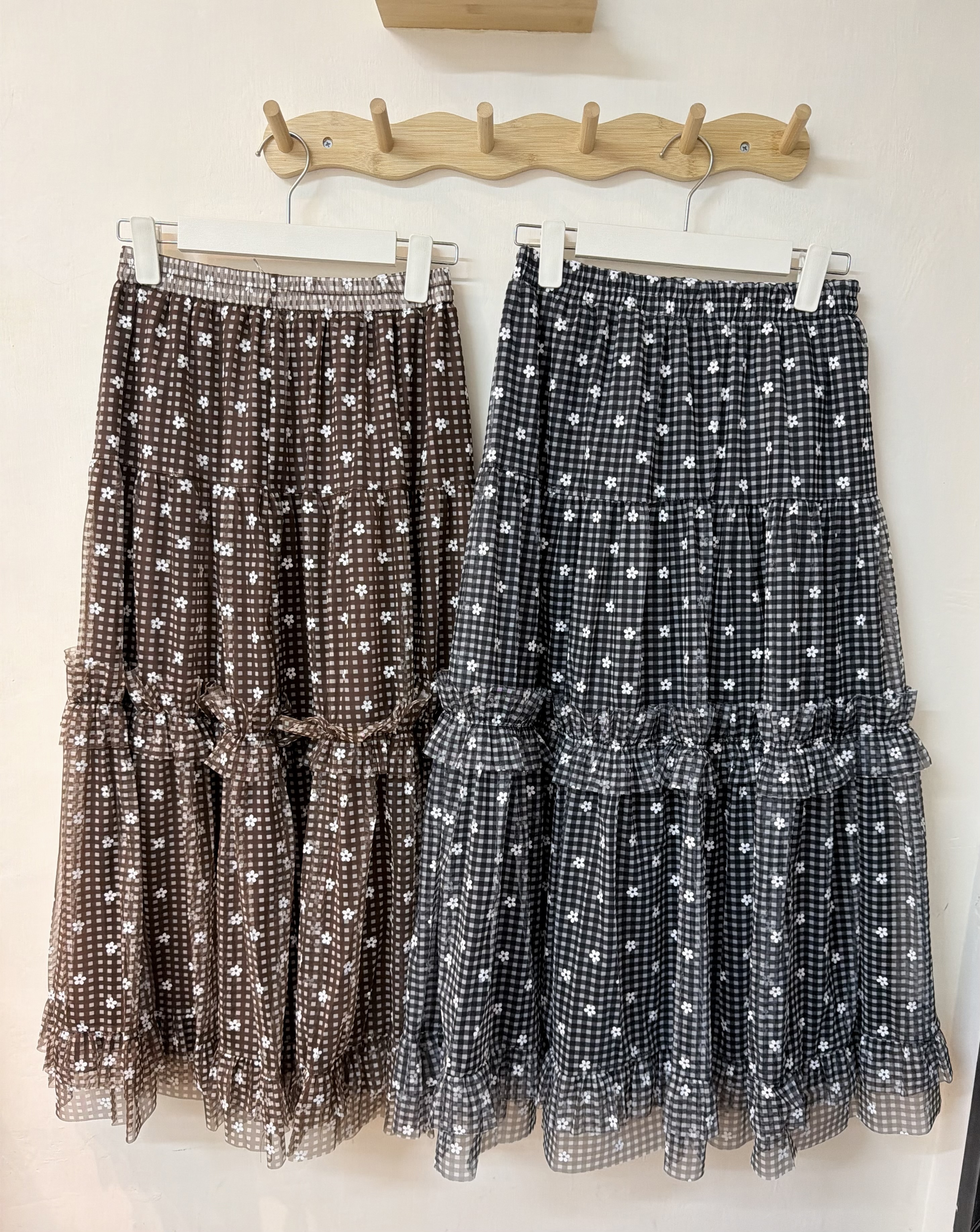 花花格仔半身紗裙🌸