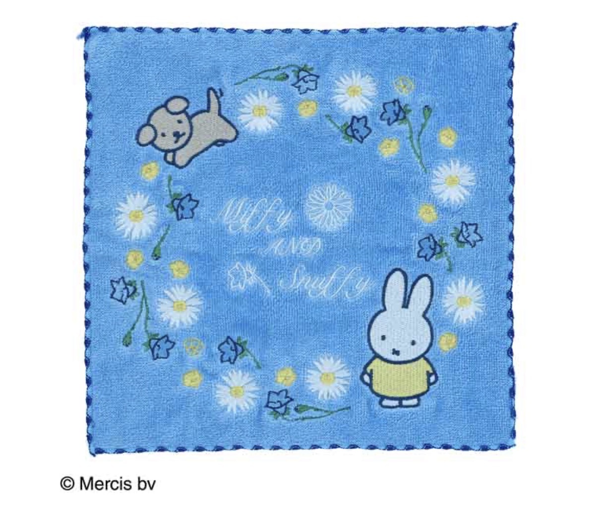 JP Miffy 洋甘菊全刺繡方巾 紫藍 防臭抗菌 3235 TK260327